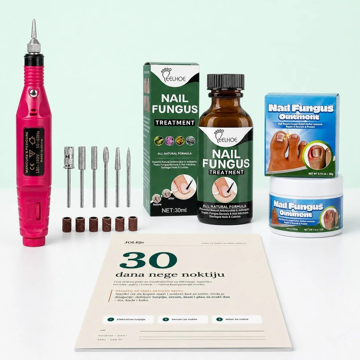 Paket za negu noktiju: električna turpija, serum, mast i vodič za 30 dana GRATIS